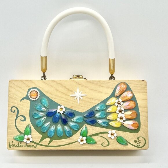 Enid Collins Handbags - Enid Collins Of Texas Bird In The Hand Box Purse Full Lenght Mirror